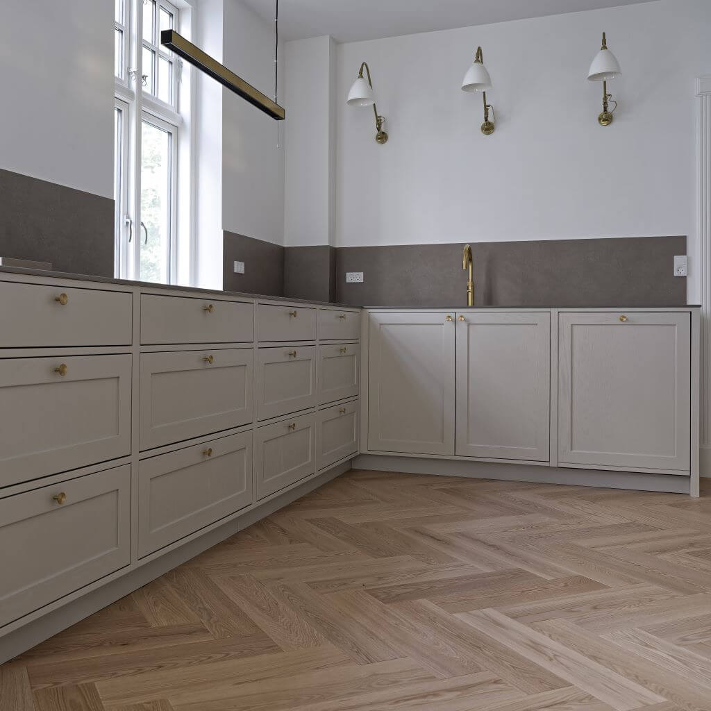 Sildebensparket i rødeg - Silenzio/Atlas - Bredde 132 mm